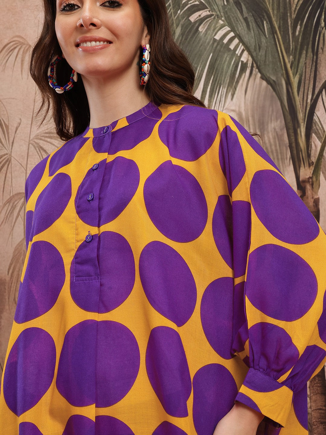 Printed High-Low Kurta with Trousers