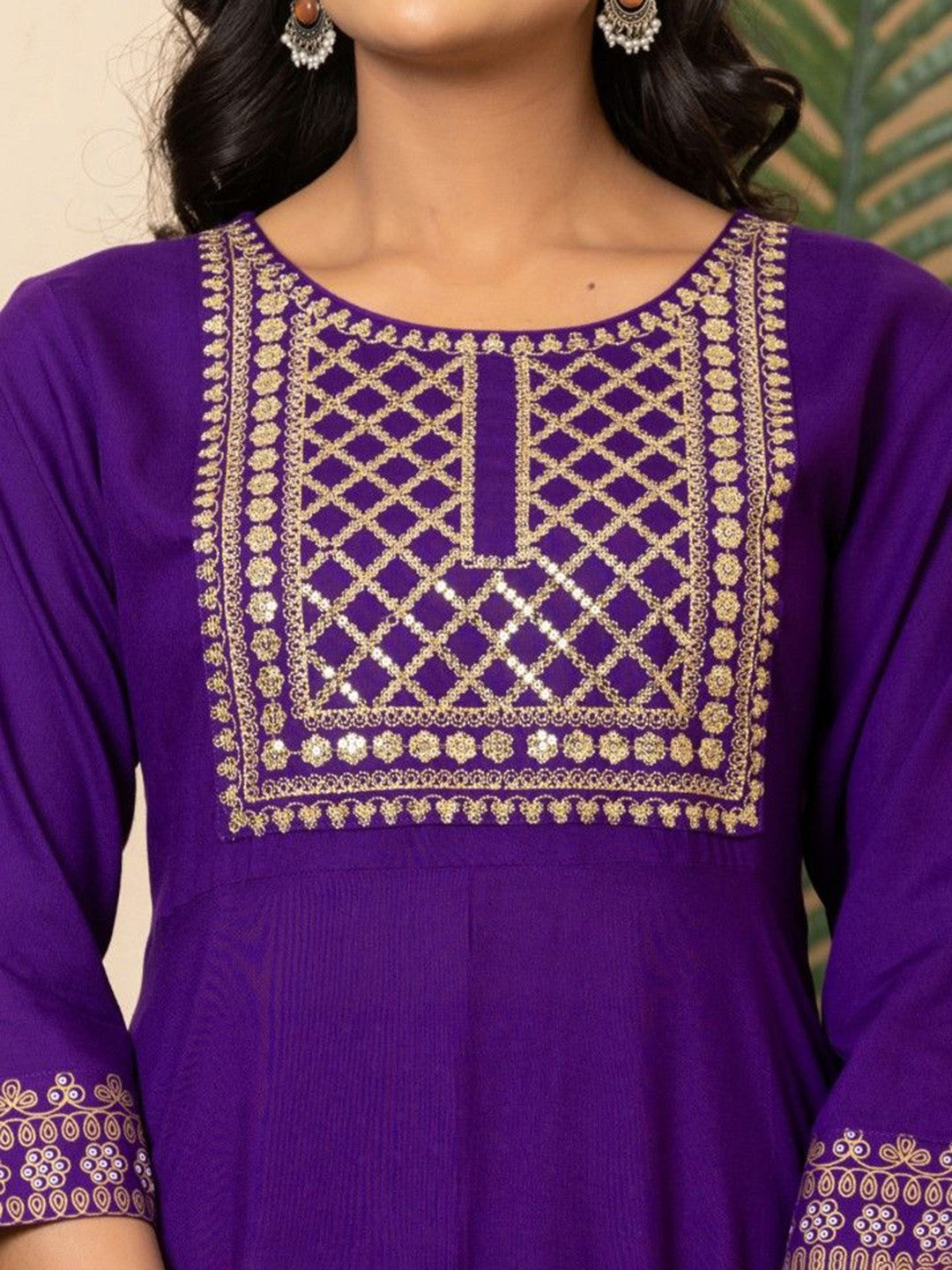 Women Ethnic Motifs Embroidered Angrakha Sequinned Kurta with Trousers & With Dupatta