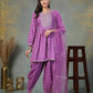 Women Viscose Rayon, Net Kurti Dhoti Pant Dupatta Set