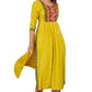Nayra Cut Yellow Printed Round Neck 3/4 sleeve calf length Kurta Pant