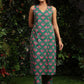Floral Printed V-Neck Straight Pure Cotton Kurta With Trousers