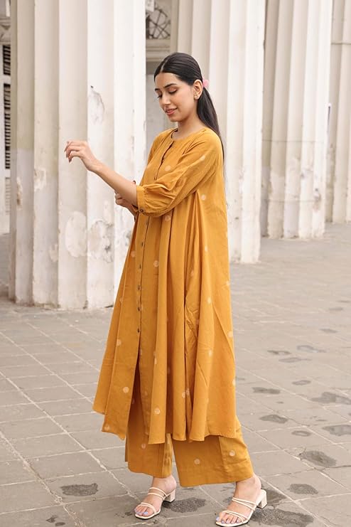 Pure Cotton Anarkali Kurta with & Palazzo set