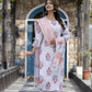 Women White Viscose Rayon Kurta Pant Dupatta Set