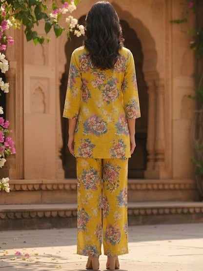 Floral Printed Tunic with Palazzos