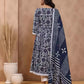 Women Blue Cotton Blend Kurta Palazzo Dupatta Set