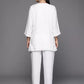 Women White Viscose Rayon Kurta Pant Set