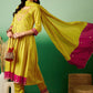 Embroidered Kurta With Trouser & Dupatta