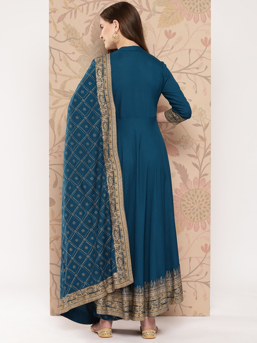 Women Ethnic Motifs Printed Empire Kurta with Palazzos & With Dupatta