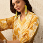 Floral Printed V-Neck Three-Quarter Sleeves Top With Trouser