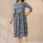 Floral Printed Fit & Flared Ethnic Dress