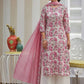 Floral Printed Round Neck Straight Kurta With Palazzos & Dupatta