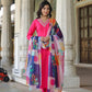 Women Pink Cotton Blend Kurta Pant Dupatta Set