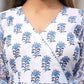 Women Blue & White Pure Cotton Kurta and Pant Set