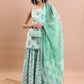 Floral Printed Square Neck Straight Kurta & Sharara With Dupatta