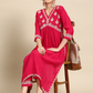 Ethnic Motifs Embroidered High Slit Thread Work Kurta With Trousers