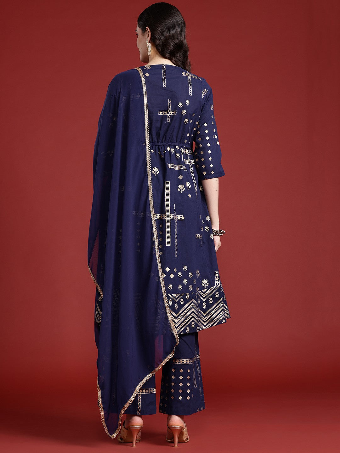 Printed Regular Kurta with Palazzos & With Dupatta