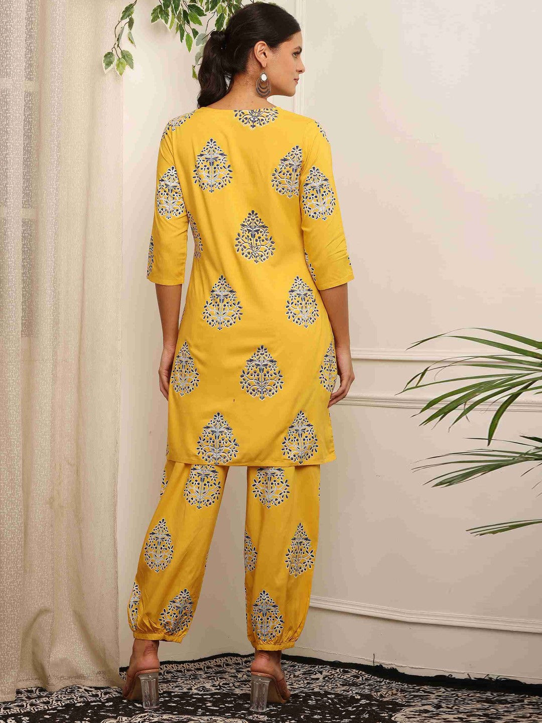 Floral Embroidered A-Line Kurta With Salwar