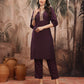 Thread Work Kurta with Trousers - Amy's Cart