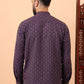 Geometric Woven Design Mandarin Collar Straight Short Kurta