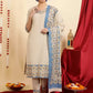 Women Pure Cotton Kurta Palazzo Dupatta Set