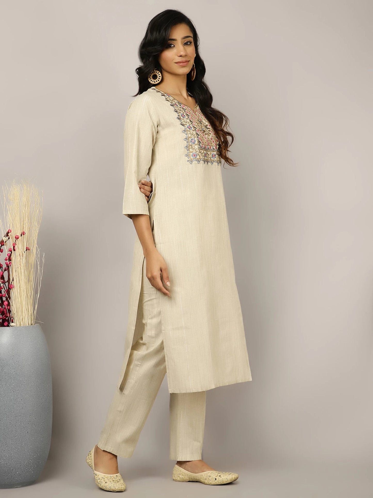 Women Pure Cotton Kurta Pant Dupatta Set