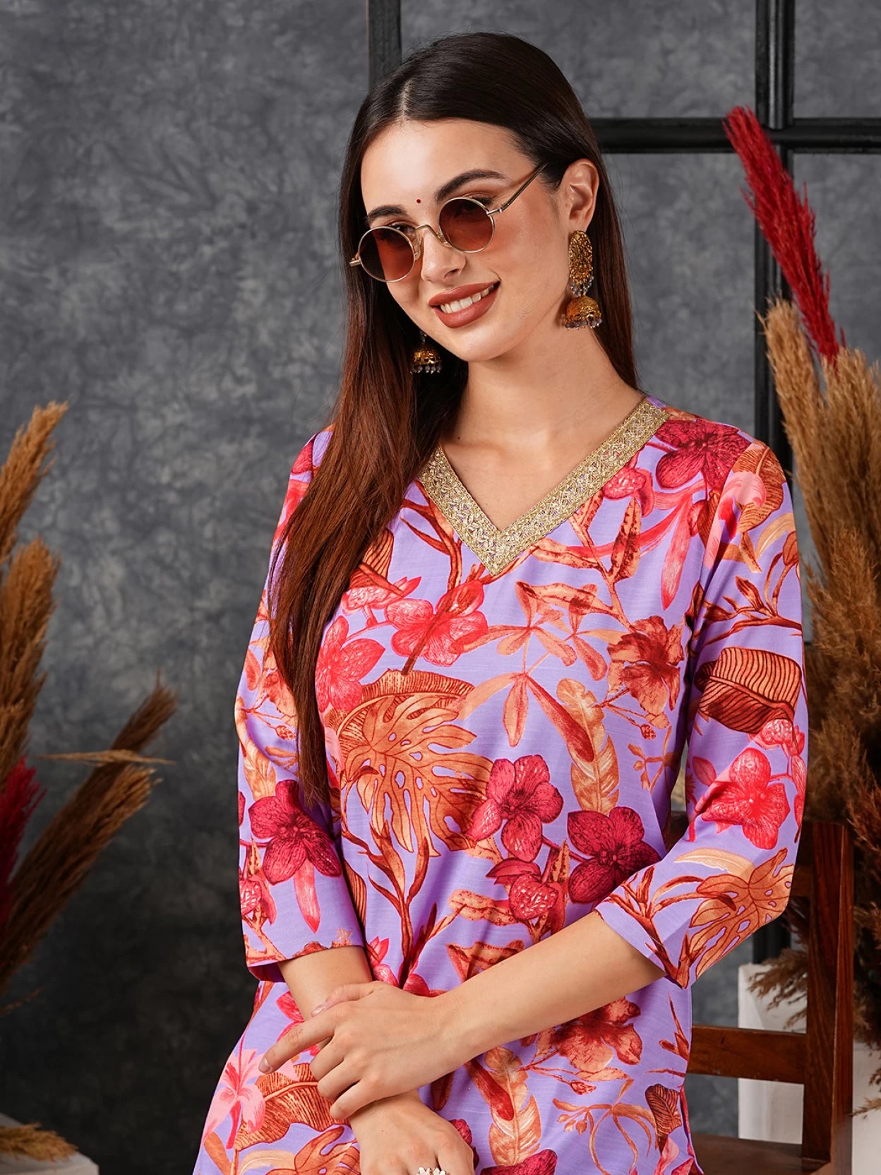 Women Cotton Rayon Kurta Palazzo Set