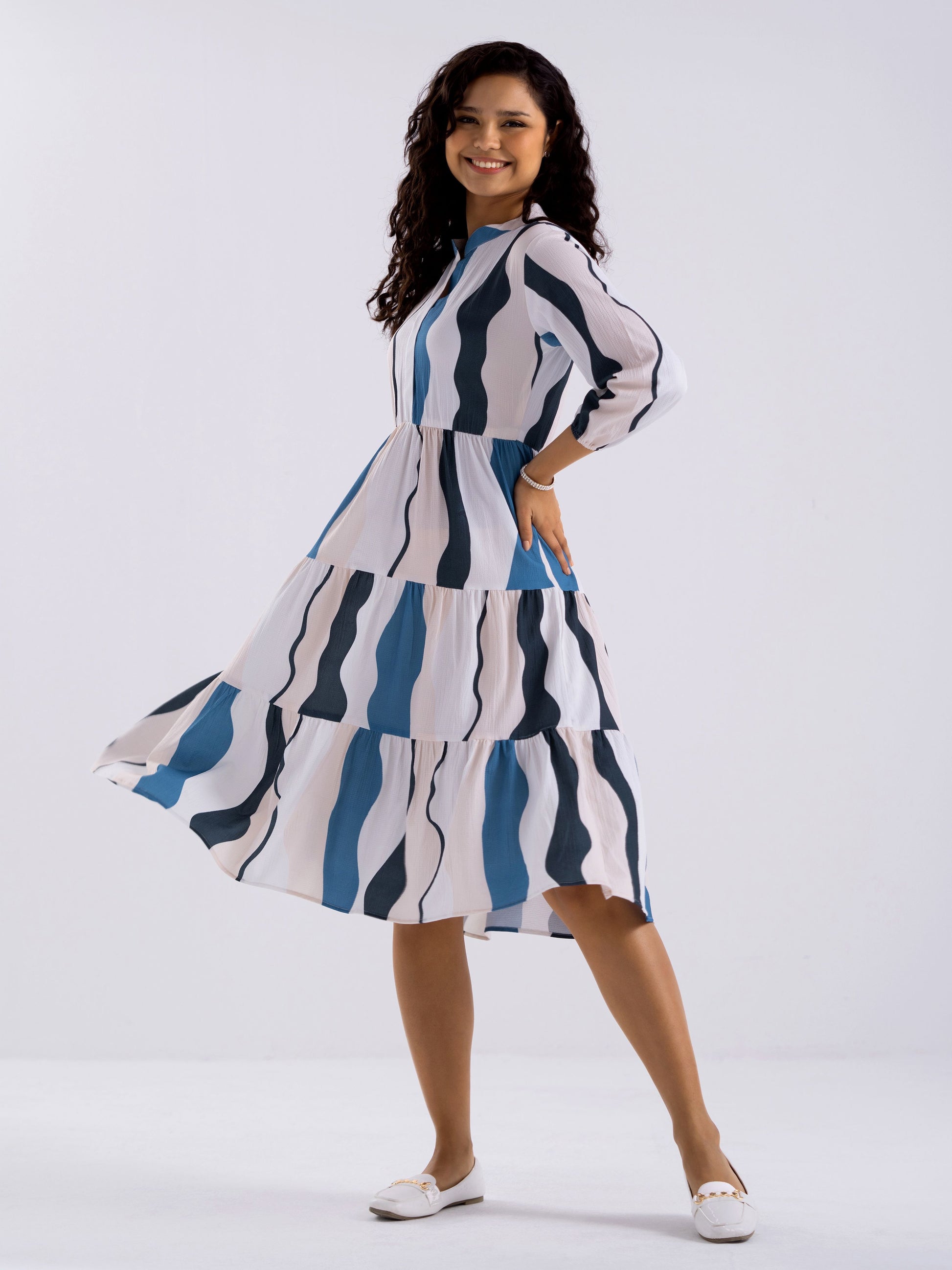 women fit and flare multicolor dress Fit and Flare Multicolor Dress Pacific Mart