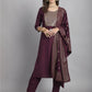 Women Cotton Blend Kurta Pant Dupatta Set