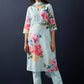 Women Linen Kurta Pant Dupatta Set