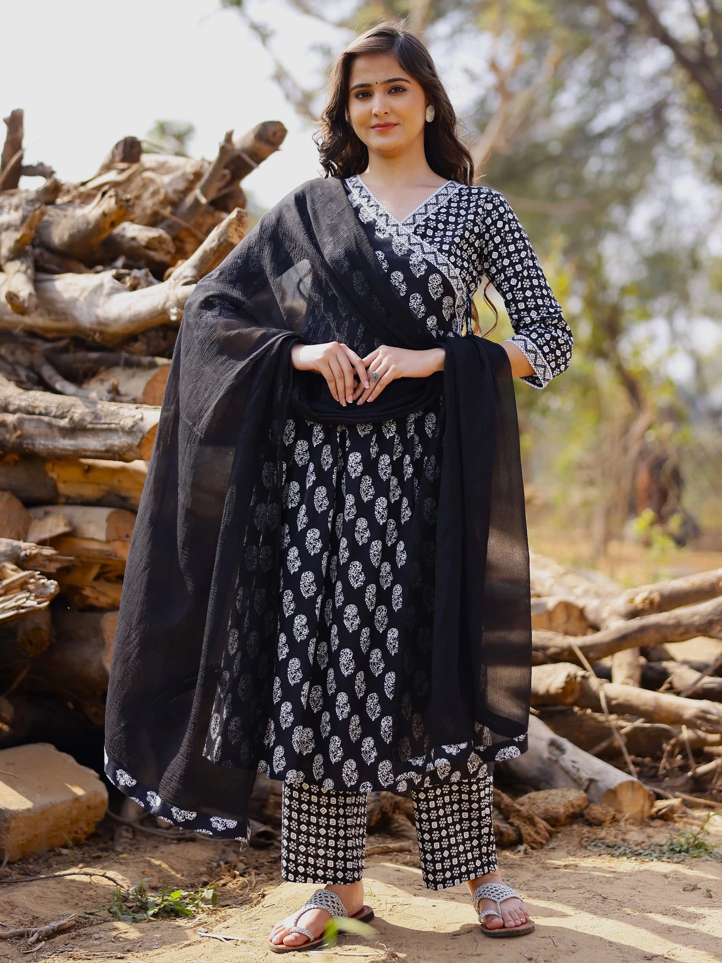 Women Viscose Rayon Kurta Palazzo Dupatta Set