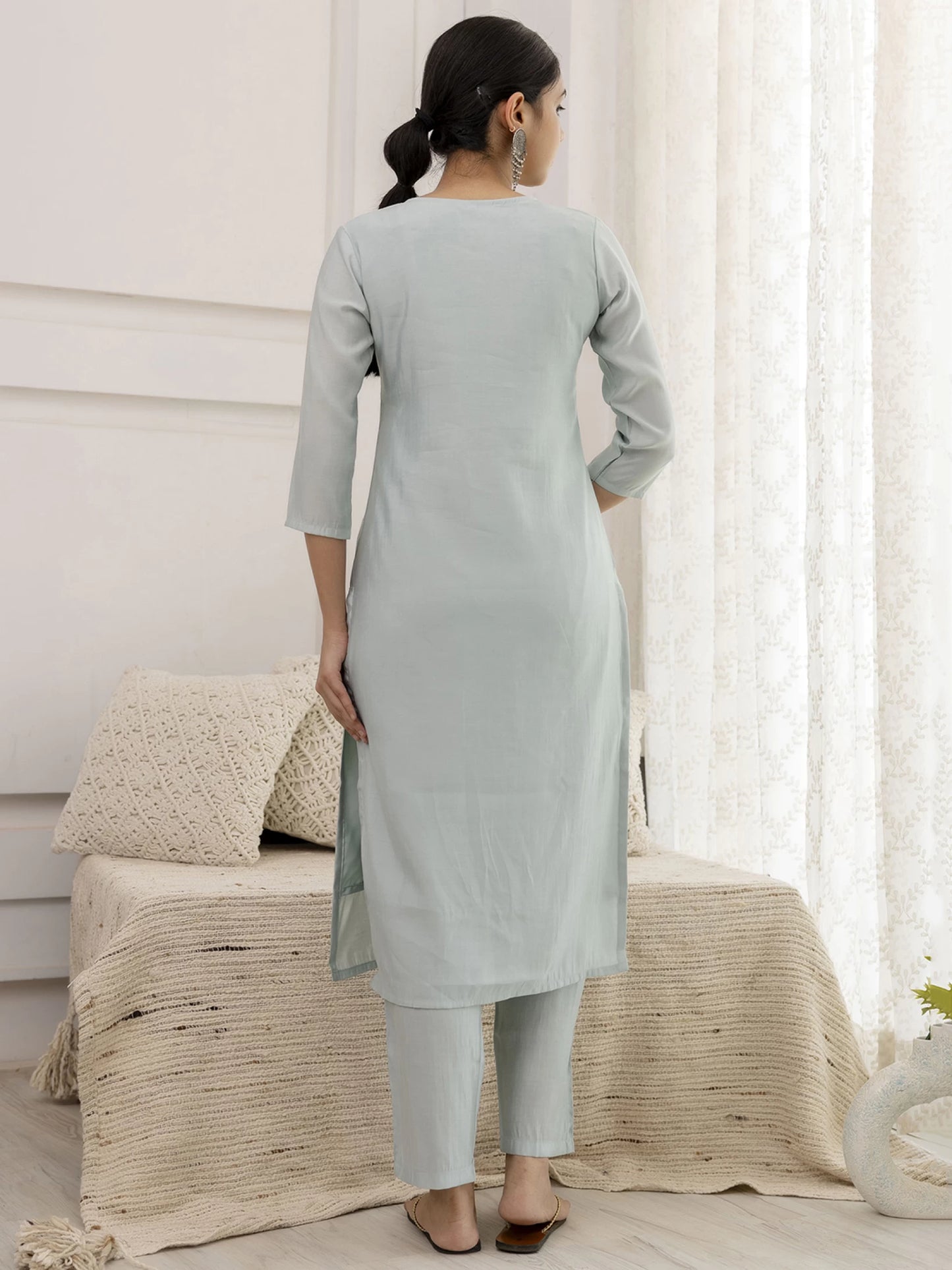 Women Viscose Rayon Kurta Pant Dupatta Set