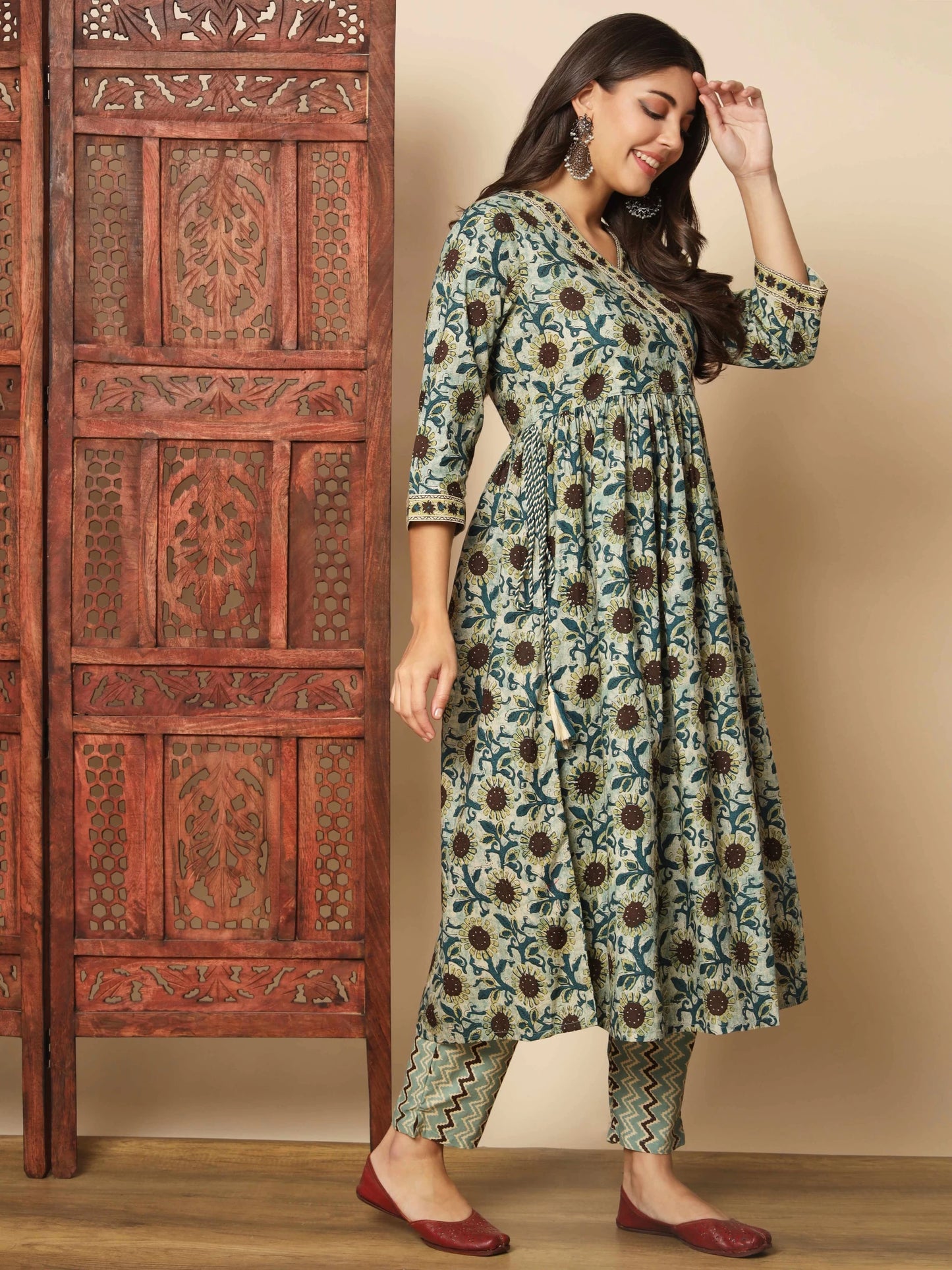 Women Pure Cotton Kurta Pant Dupatta Set