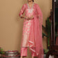 Women Silk Blend Kurta Pant Set