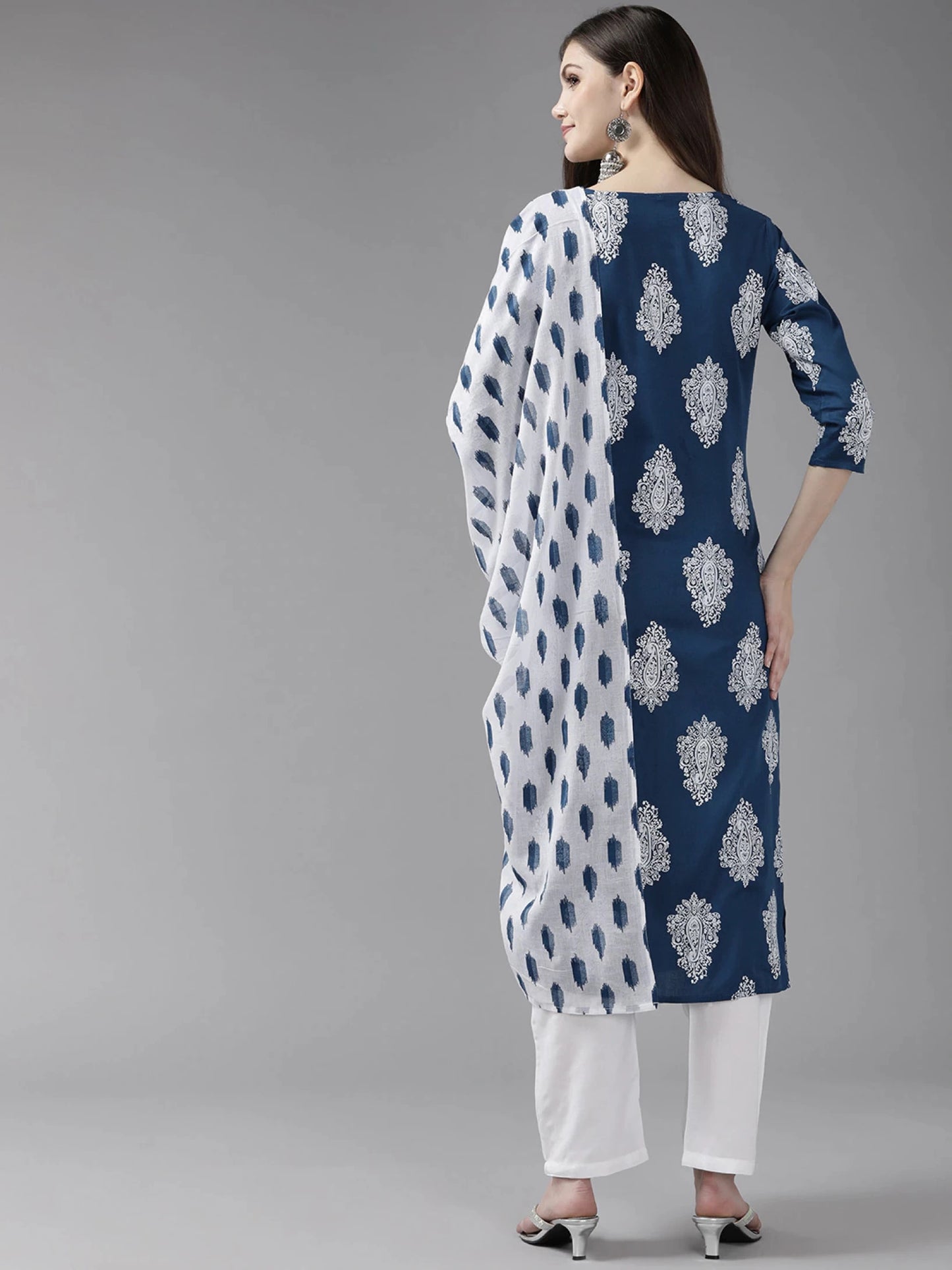 Women Viscose Rayon Kurta Pant Dupatta Set