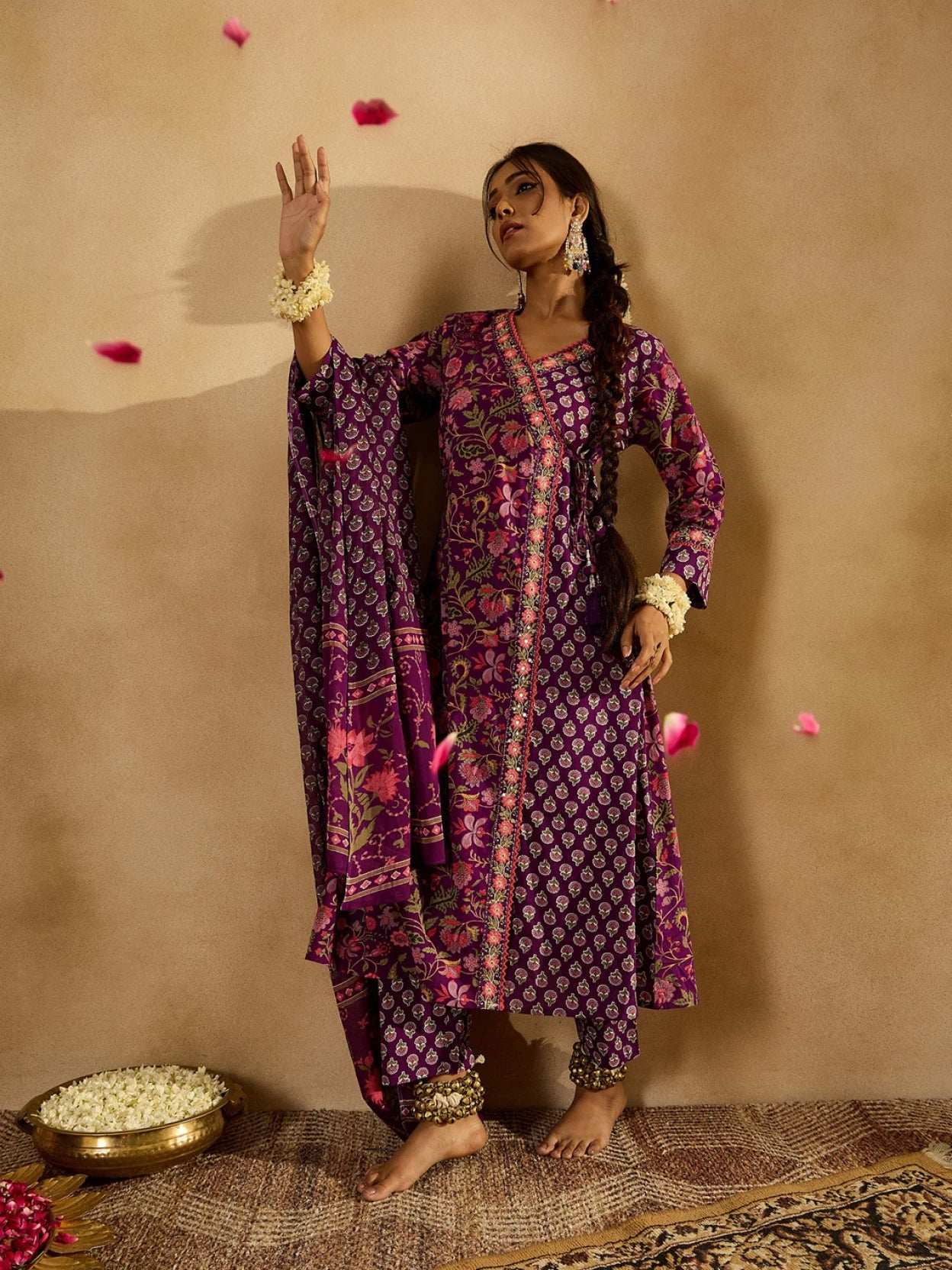 Women Pure Cotton Kurta Pant Dupatta Set