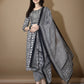 Women Viscose Rayon Kurta Pant Dupatta Set