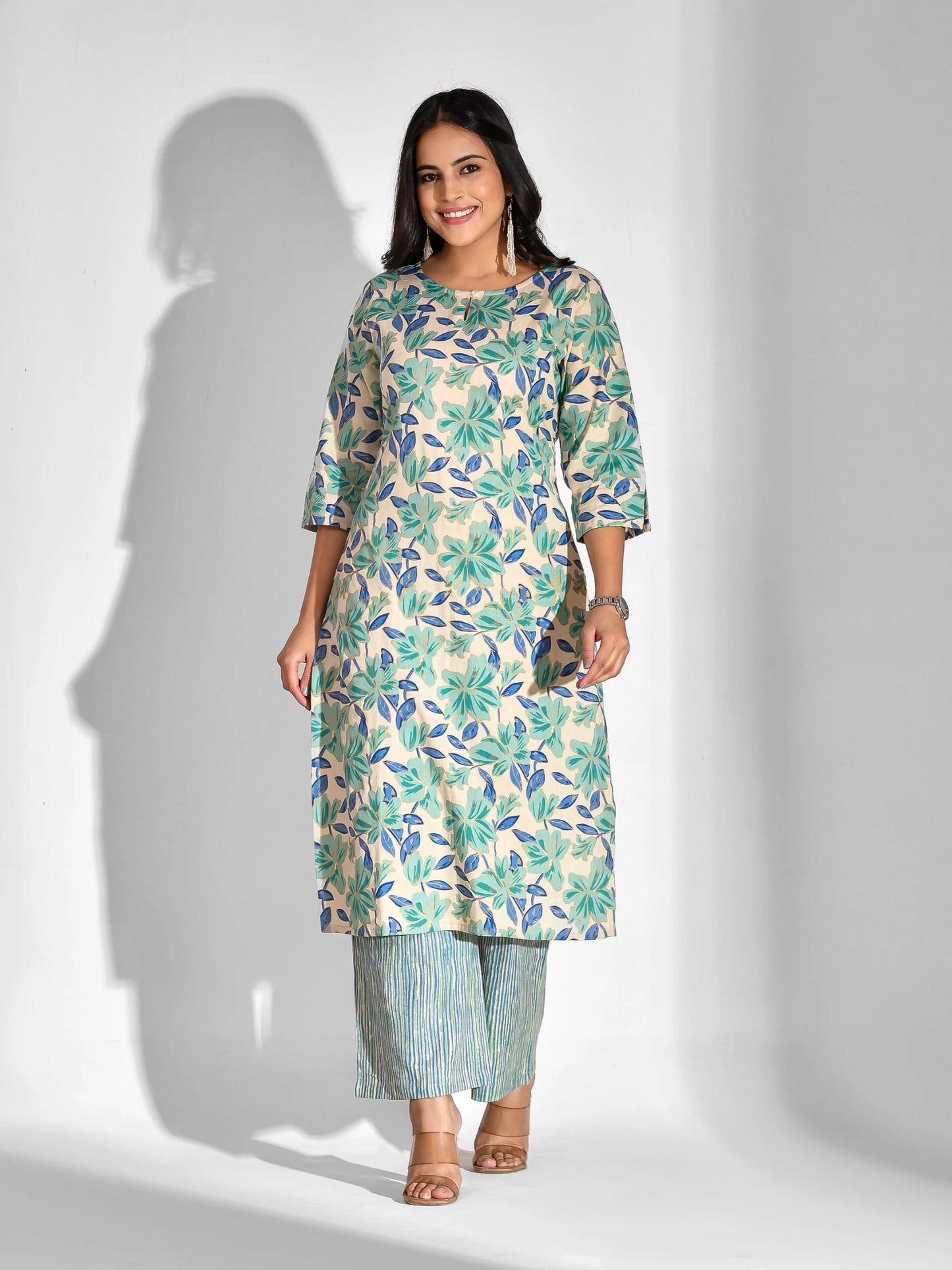 Women Pure Cotton Kurta Palazzo Set