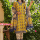 Ethnic Printed V neck Three-Quarter Sleeves Kurta with Trousers & With Dupatta