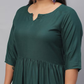 Plus Size Women Green Kurta with Palazzos & With Dupatta