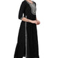Women's Black Embroidered Nyra Kurta and Pant Set