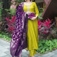 Ethnic Motifs Woven Design Regular Kurta with Trousers & Dupatta