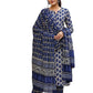 Women's Cotton Blend Floral Block Printed Straight Kurta Pant with Dupatta Set