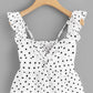 Twist Front Polka Dot Crop Peplum Top