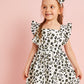 Toddler Girls Ruffle Leopard A-line Dress With Headband
