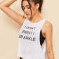 Letter Graphic Low Side Tank Top