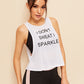 Letter Graphic Low Side Tank Top