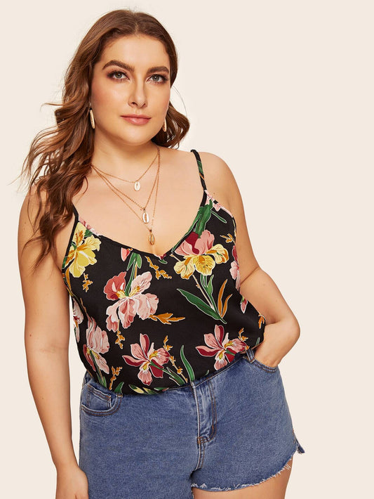 Plus Botanical Print Cami Top