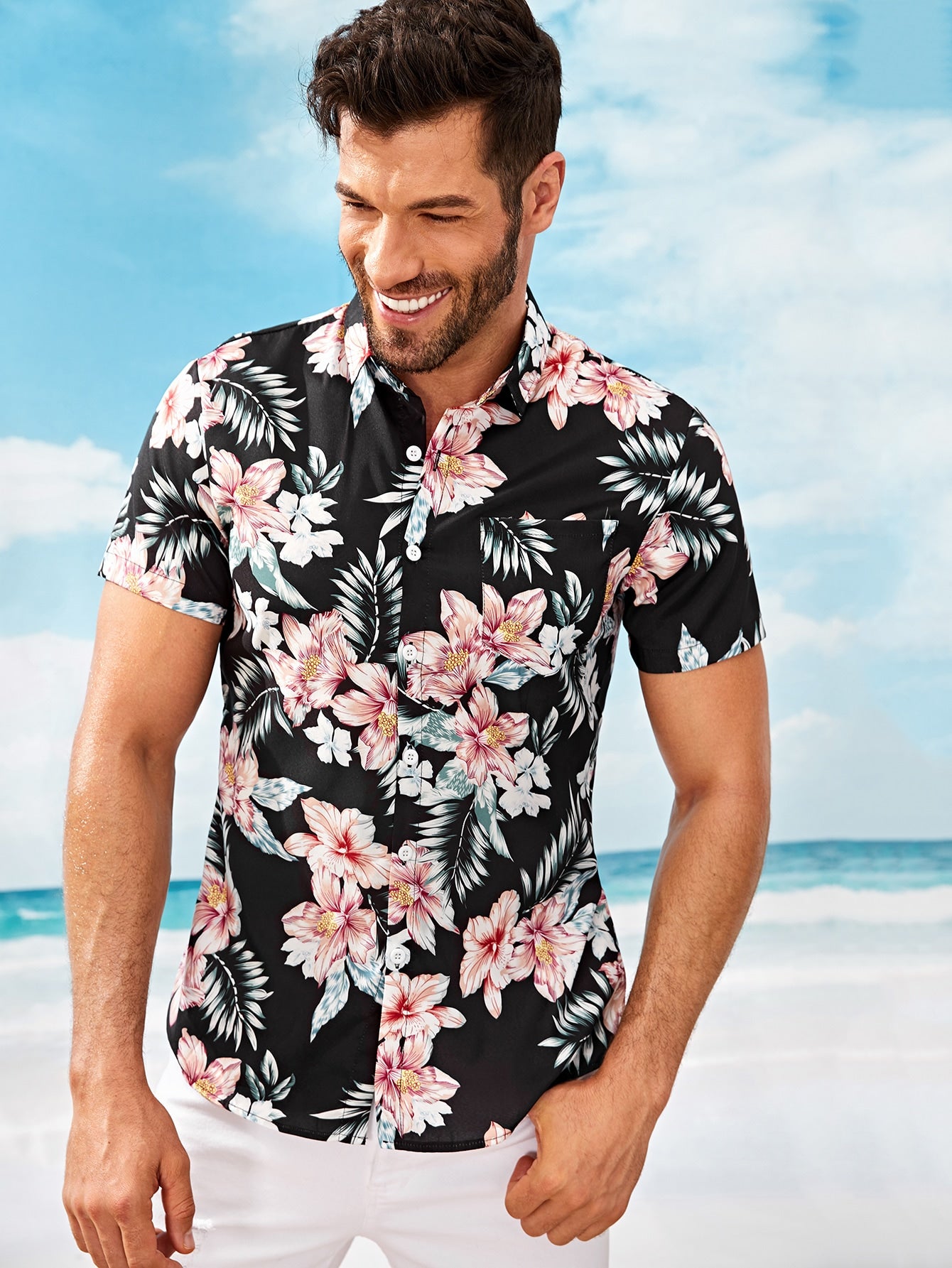 Men Floral Print Shirt | Amy's Cart Singapore