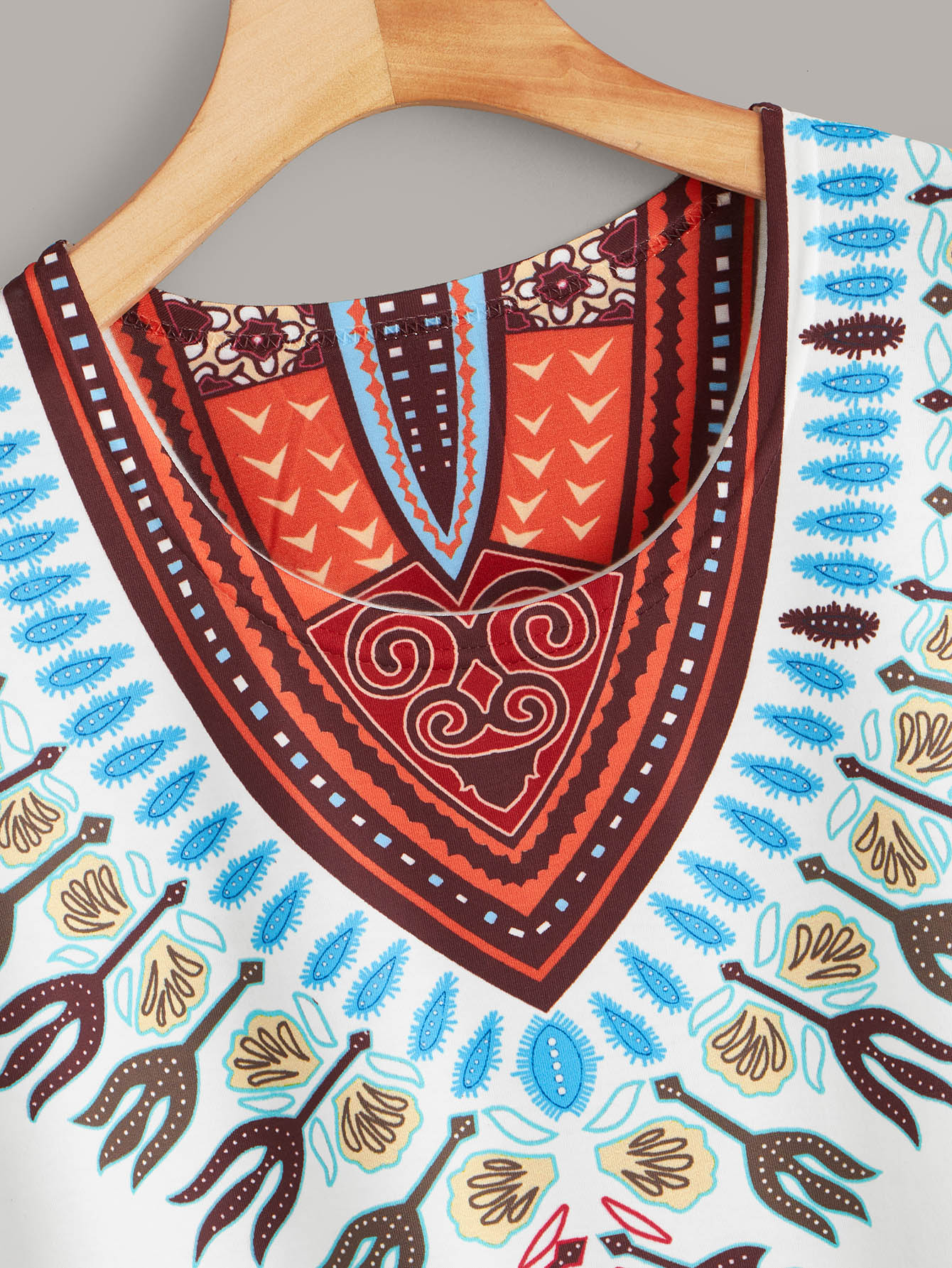 Tribal Print Cap Sleeve Tee