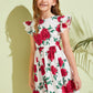 Girls Floral Print Fit and Flare Dress